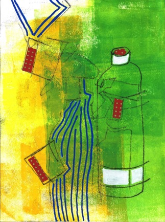 Studio Objects #5: Bottle
Mixed Media on Paper
12" H x 9" W
2020