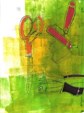 Studio Objects #7: Scissors
Mixed Media on Paper
12" H x 9" W
2020